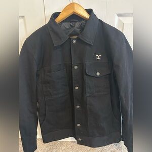 Denim&Co Men's Black Yellowstone Rip Button Jacket Coat